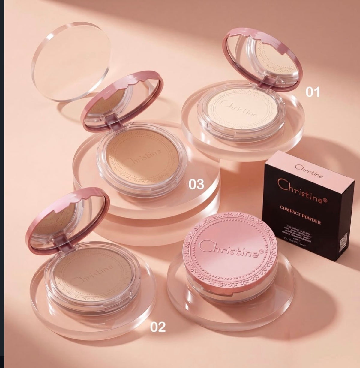 Christine Compact powder with box|Shade 01