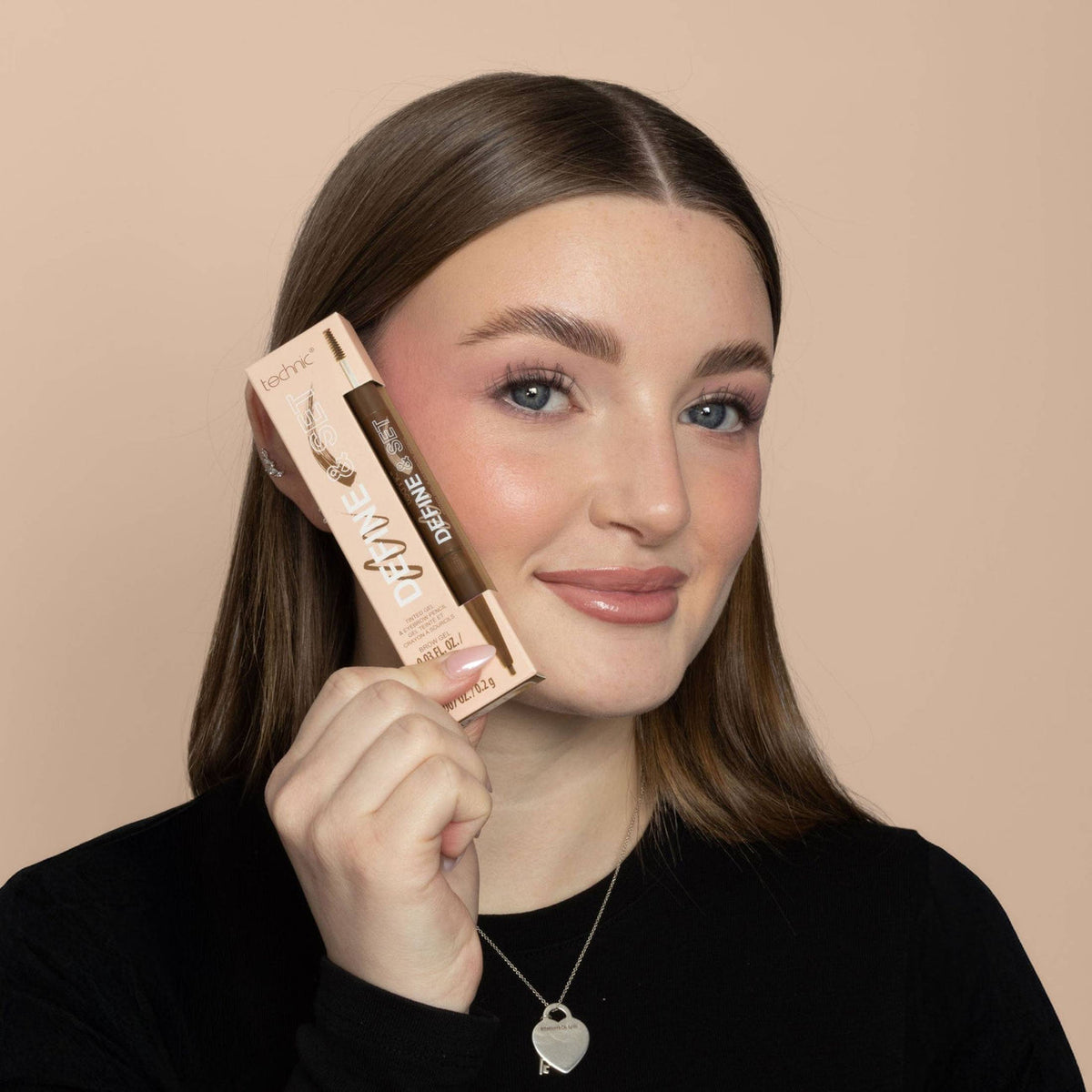 Technic Define and set 2 in 1 browcara| Shade brunette